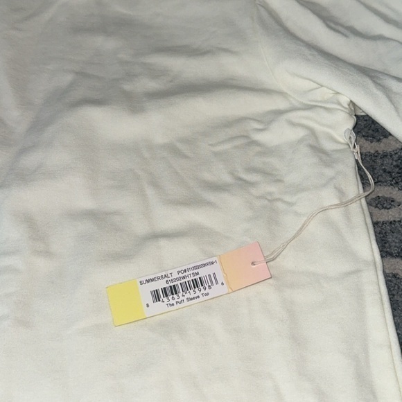 NWT Summersalt The Puff‎ Sleeve Tencel Cream Ivory Top Sweatershirt Small - Picture 9 of 10